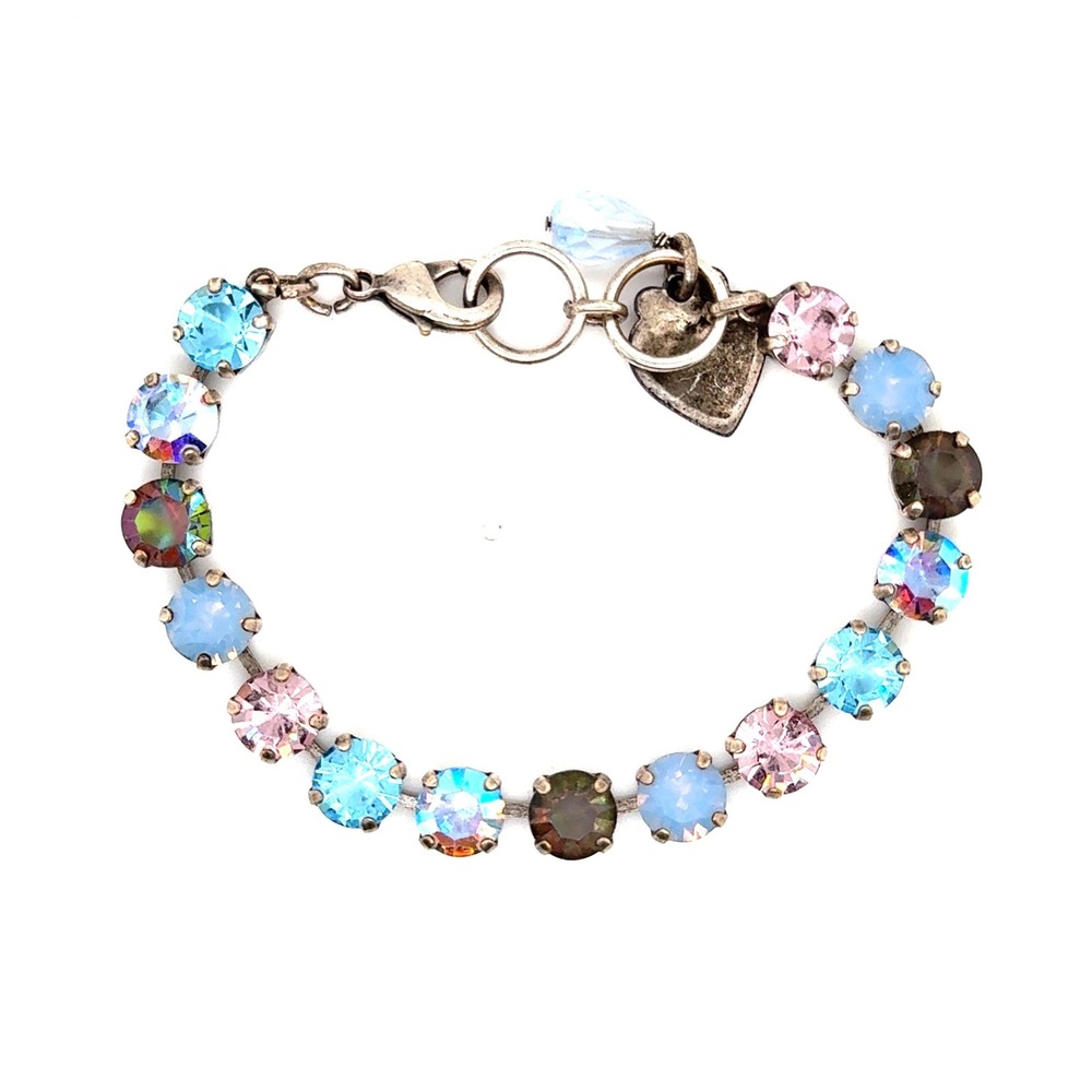 Mariana Swarovski Crystal Bracelet Shimmering Moonlight Aquamarine Silver Tone